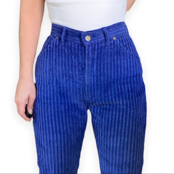 Vintage 90s Chunky Corduroy Pants Jeans by Lee Wide Wale Mid-Rise 27” Waist - Picture 3 of 4